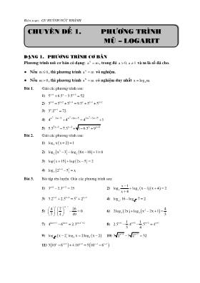 Toán - Phương trình mũ  Logarit